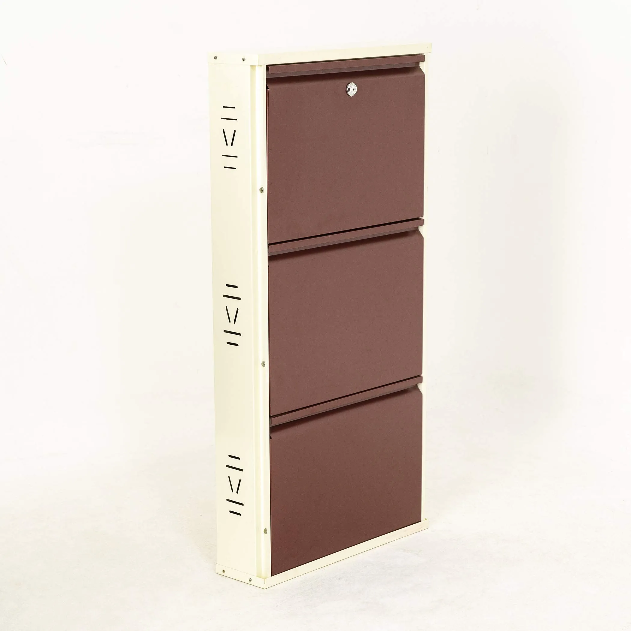 Home Centre Helios Lagos Metal 6 Pairs Shoe Cabinet - Maroon